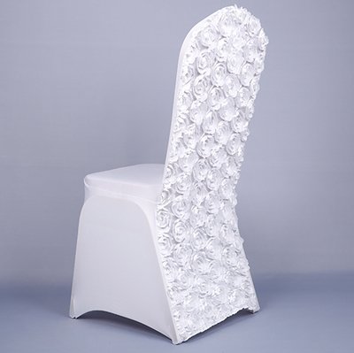 White rosette spandex chair covers for wedding wholesale