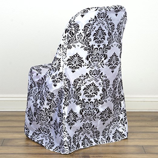Damask Flocking Folding Chair Covers