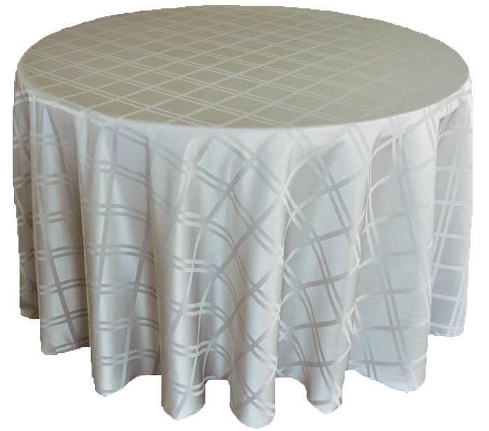 Plain Jacquard Poly Round Tablecloth