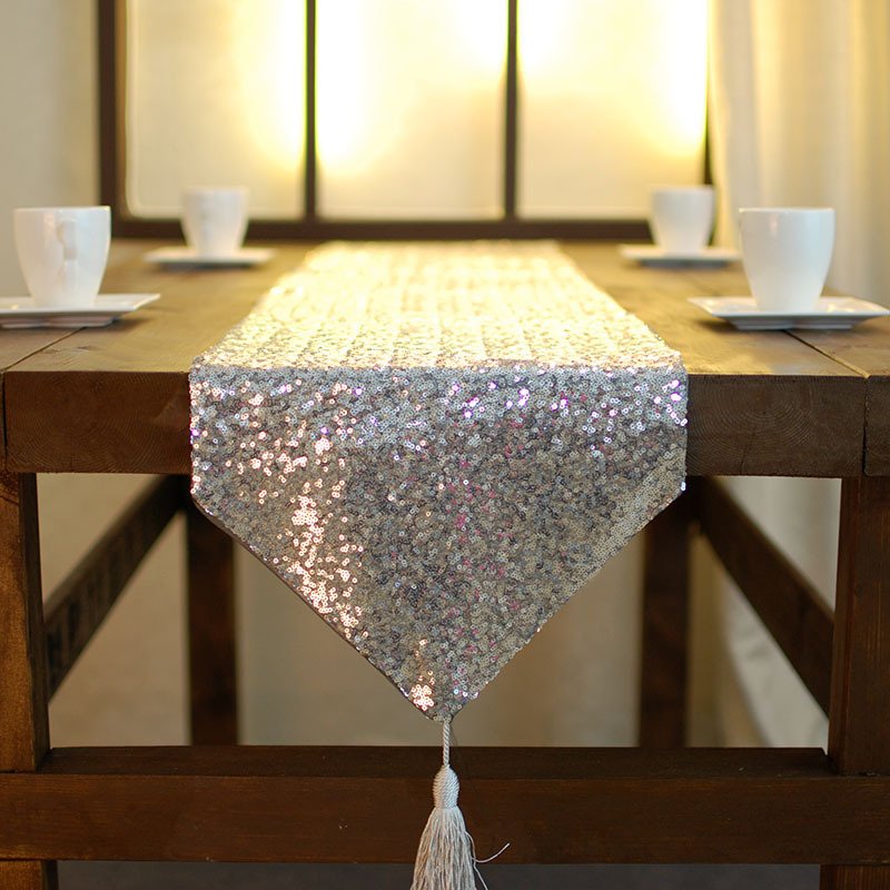 cheap high quality sequin wedding party table runner