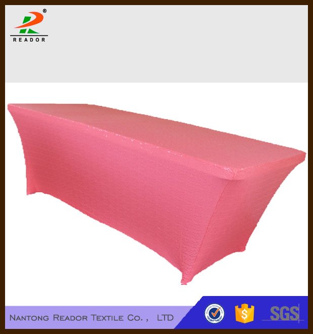Pink Rectangular Customized Spandex Long Bar Table cloth wholesales
