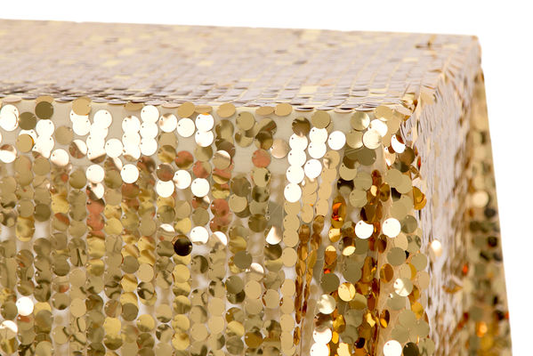90x132 Customize Rectangular Large Payette Gold Sequin Tablecloth supplier