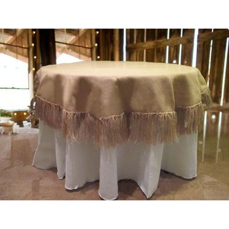 Jute Burlap Customize Round Tablecloth