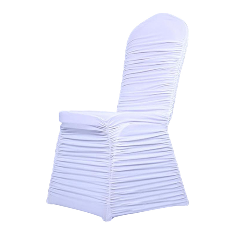 White ruched spandex chair covers wedding decoration supplier