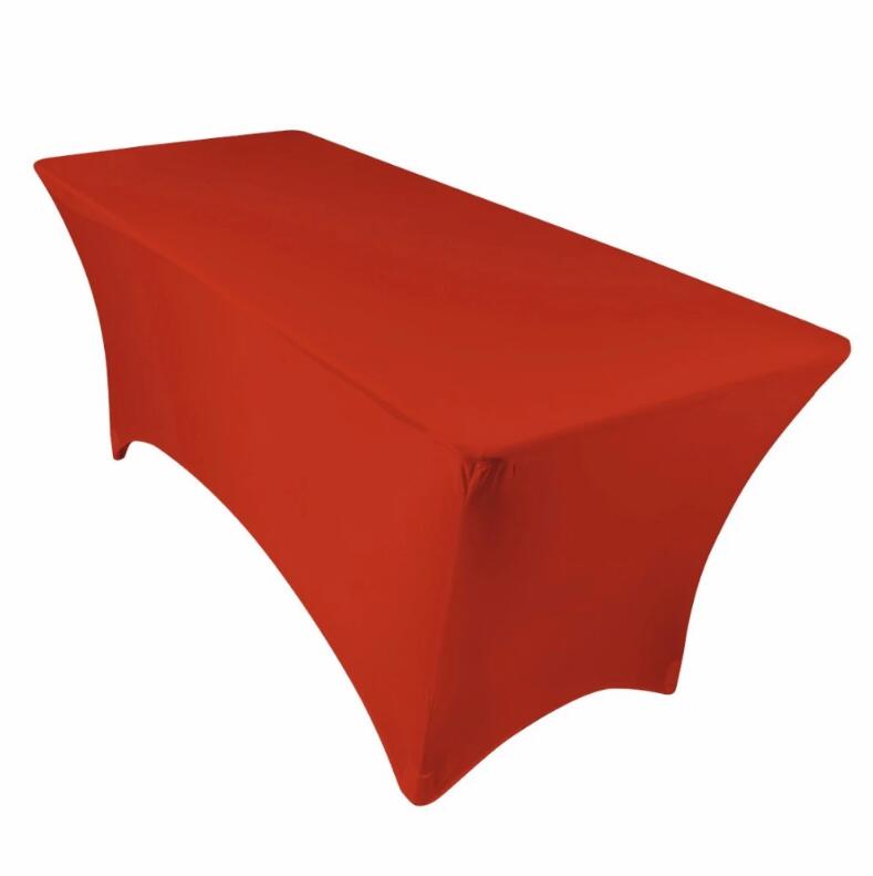 Red polyester spandex lycra tablecloth wedding table cloth supplier