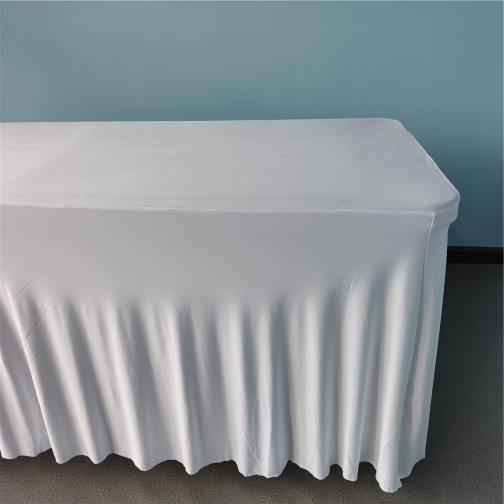 spandex party ruffled table skirt