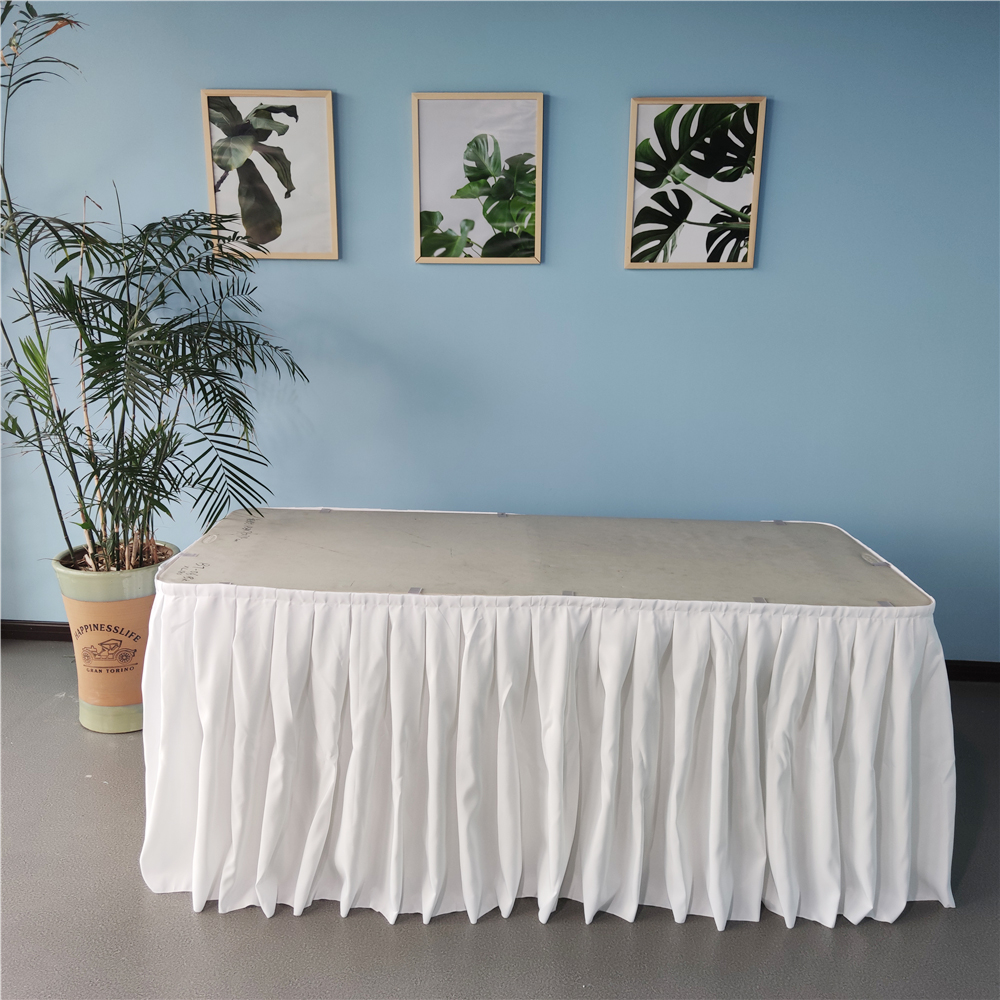 6ft polyester ruffled party table skirt 