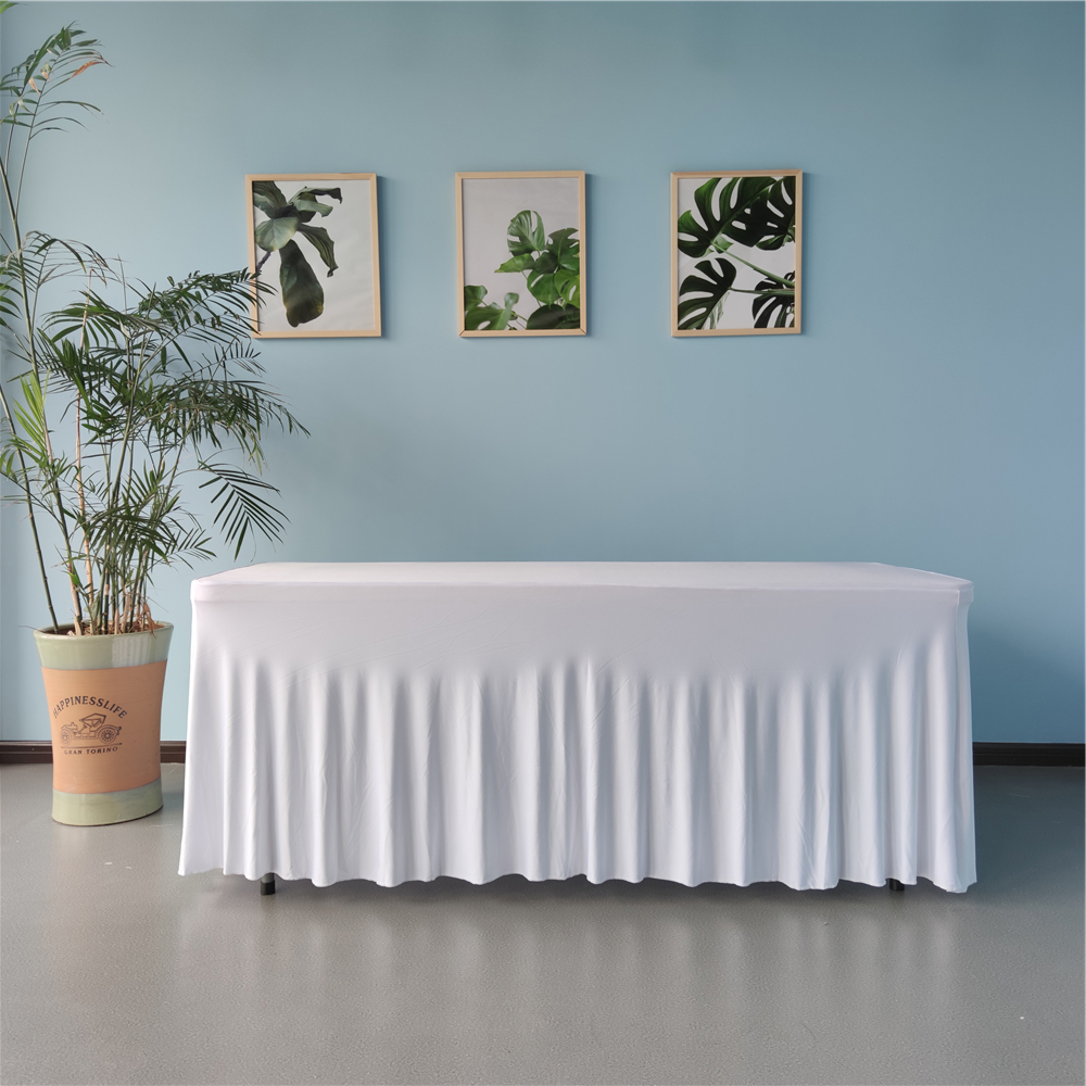 spandex party ruffled table skirt - Buy fitted table skirt, white table ...