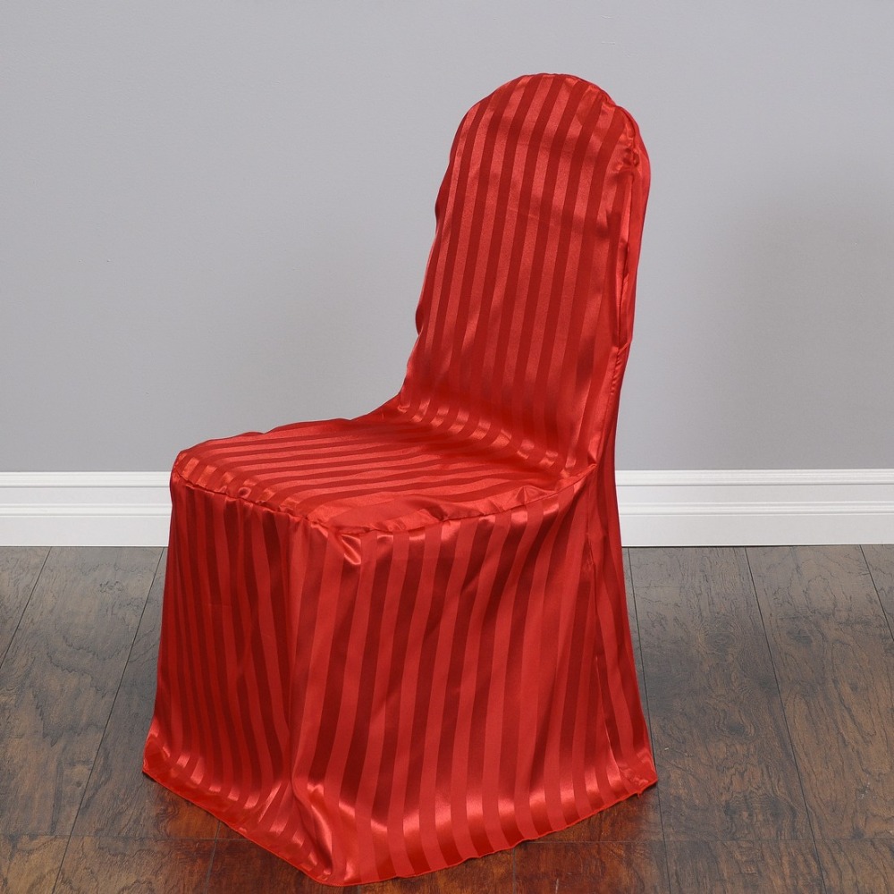 Wholesale Cheap Fancy Striped Satin Banquet Chair Cover For Sale