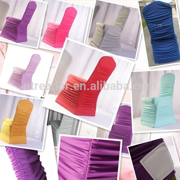 New design wrinkled spandex chair covers/popular wedding decoration spandex chair covers