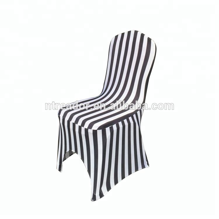 Cheap Zebra Stripes Dining Banquet Wedding Spandex Chair Covers Factory