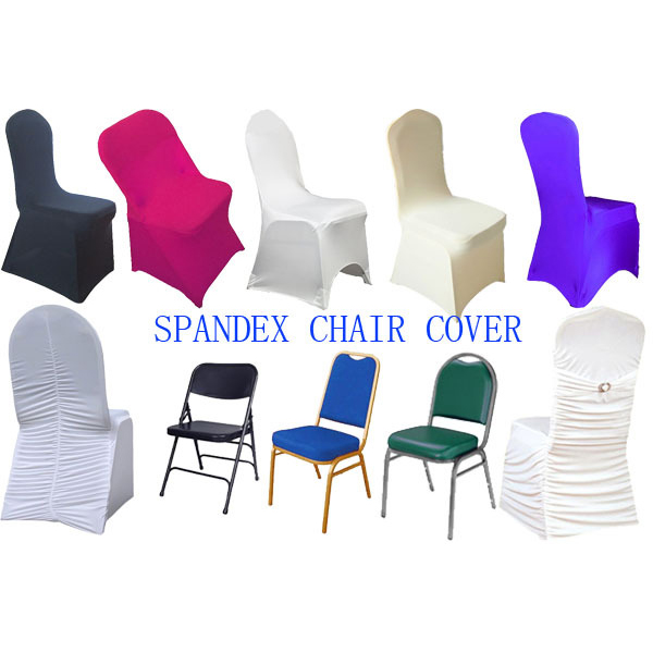 Wholesale cheap white banquet ruffled folding spandex chair covers wedding