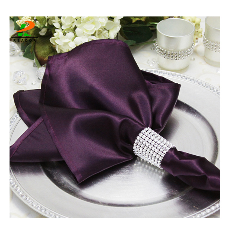 wholesales cheap satin napkin wedding, satin napkin in table napkin, satin band napkins