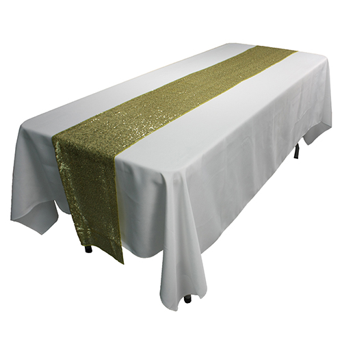 european style custom polyester rose gold sequin wedding table runner fabric