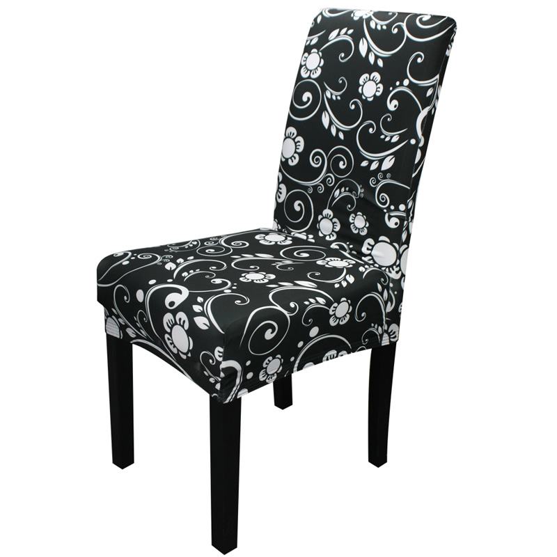 wholesale cheap flower print stretch removeable washable spandex dinning chair covers, China factory
