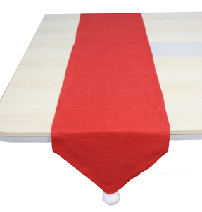 Cheap custom red wedding party christmas table runner for round tables 