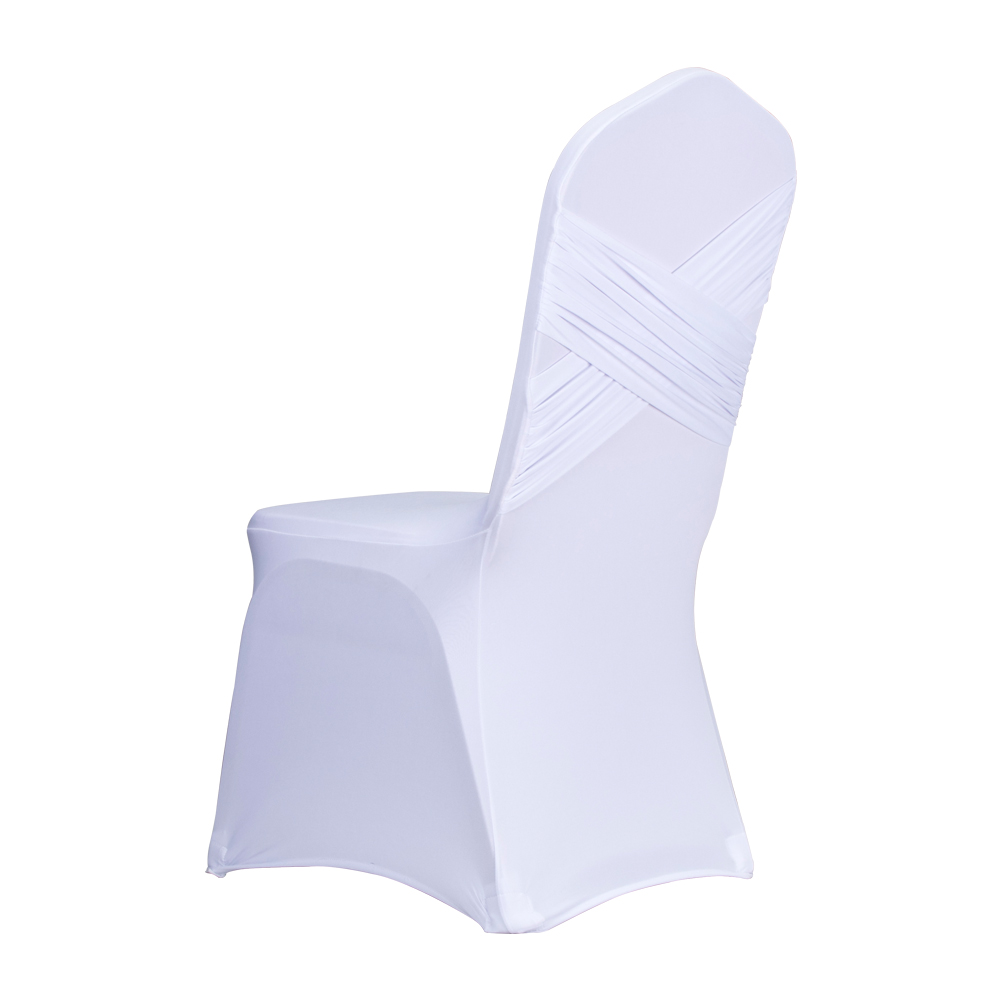 Wholesale cheap black ruched spandex polyester chair cover wedding